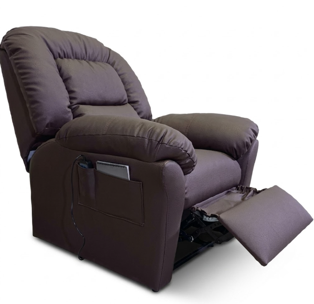 ECOLEATHER SOFA RECL CONFORT E-CUERO MARRON