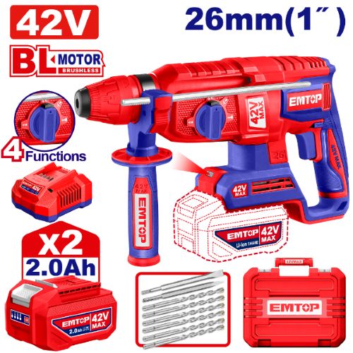 EMTOP ROTAMARTILLO SDSP 2.5J 26MM +ACC. 2BATE