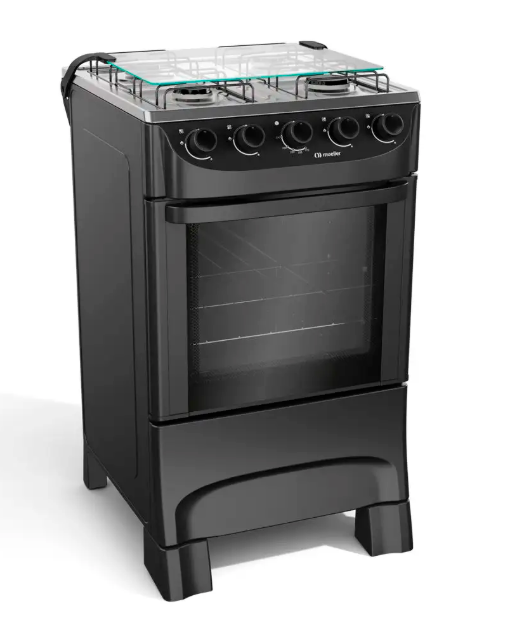 MUELLER COCINA A GAS 4H MODERATO NEGRO