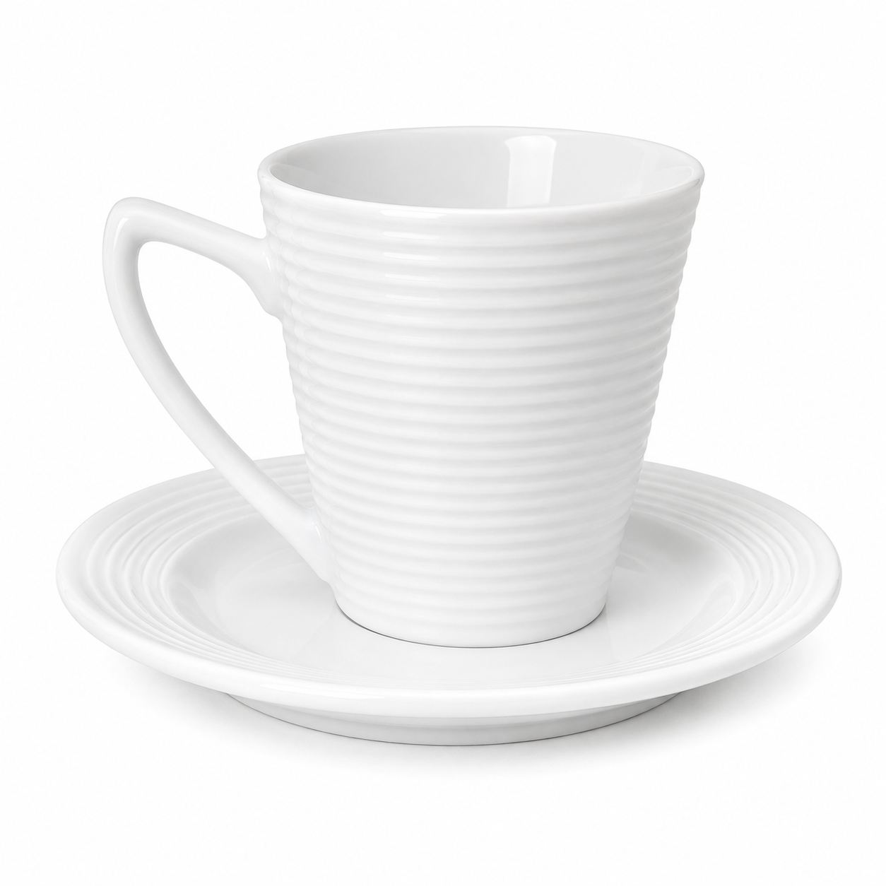 JGO TAZA C/ PLATILLO C/8 PZ BCO