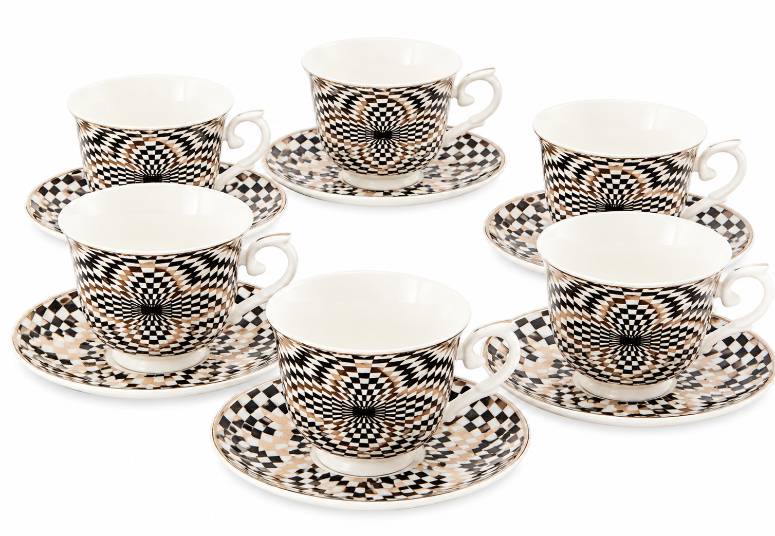 JUEGO DE TAZAS CAFE PORCELANA 12PZS