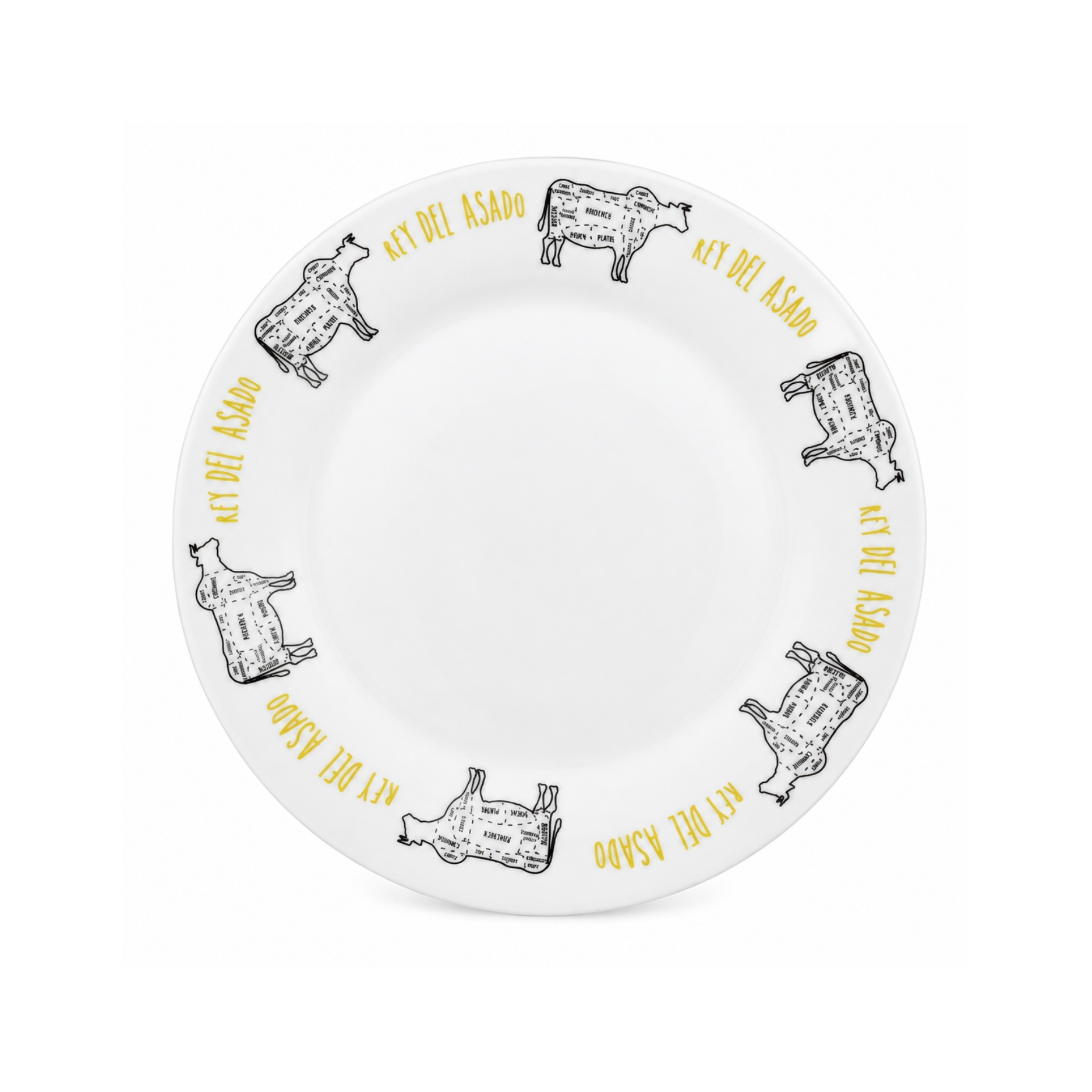 PLATO PORCELANA PLAYO ASADO MUNDIAL
