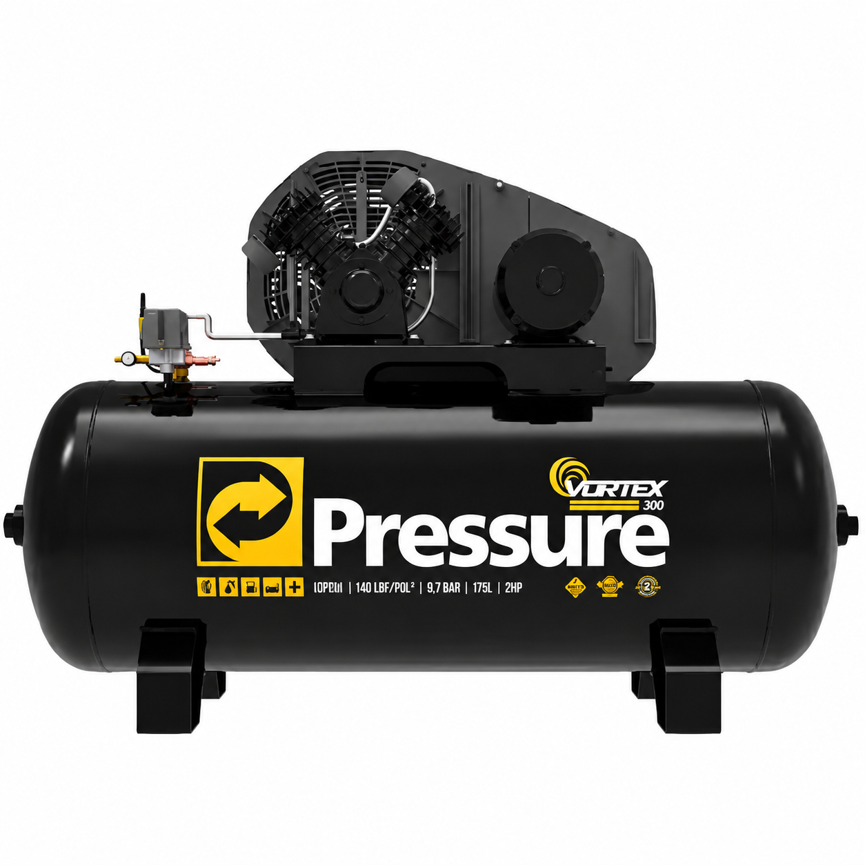 PRESSURE COMPRESOR 10/175 140LBS 2HP