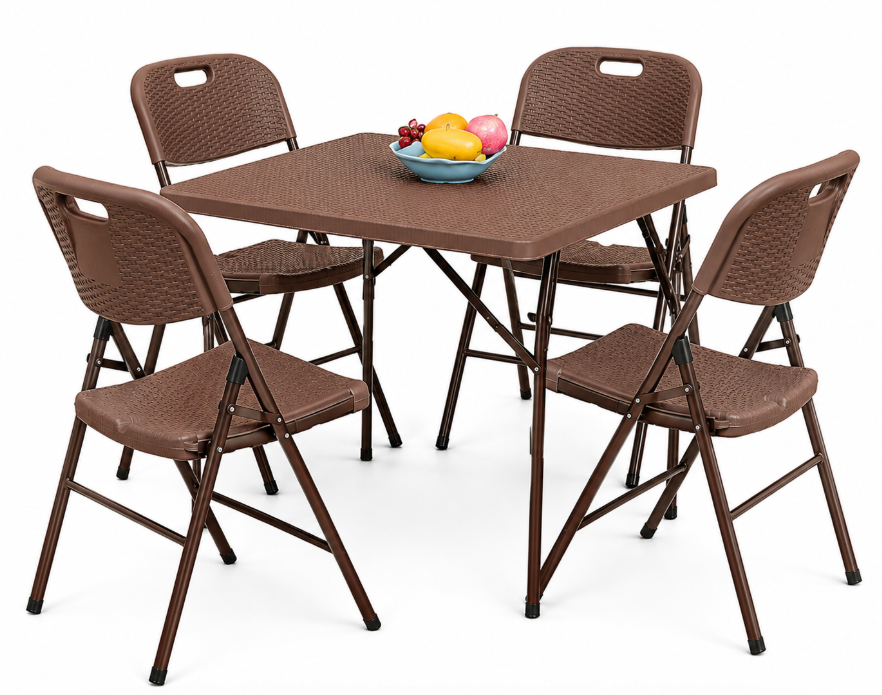 RC JGO DE MESA PLEGABLE CDA+4SILLAS RATTAN