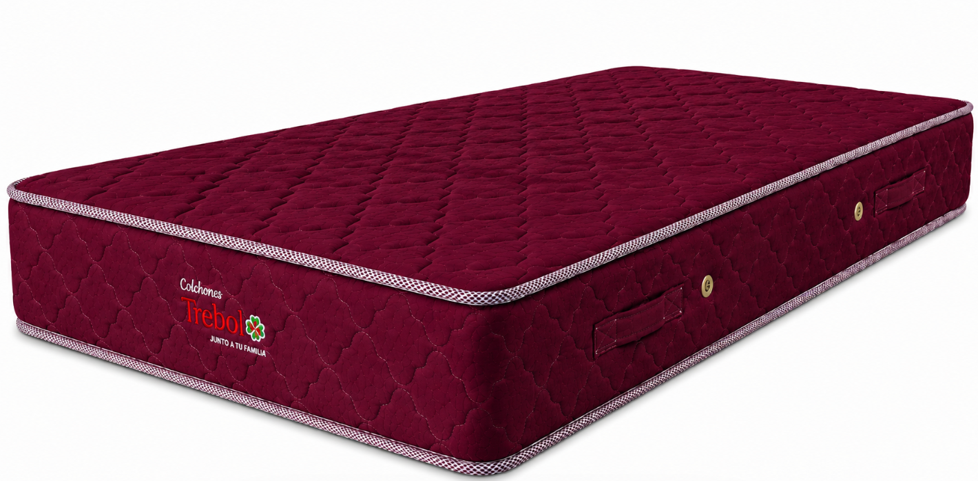 TREBOL COLCHON 120X190X22 BORDO JACARD